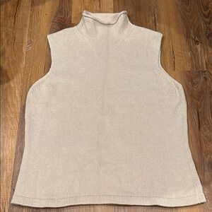 GAP Women’s Gold Metallic Turtleneck Sleeveless Sweater (Size: XL) EUC